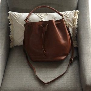 Madewell Cognac Leather Bucket Bag